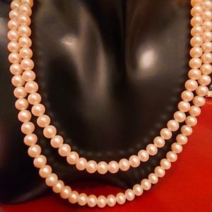 Vintage sterling and faux pearl necklace